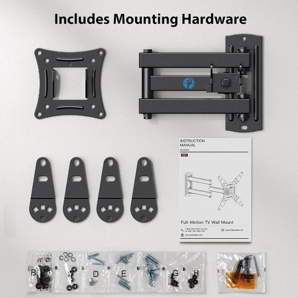 Full Motion TV Monitor Wall Mount Bracket - Picture 2 of 7